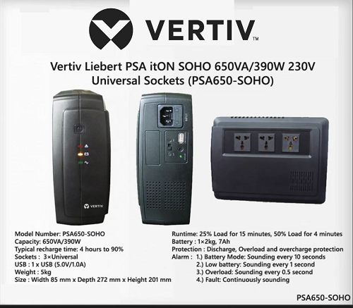 Vertiv Liebert PSA itON - SOHO 650VA UPS