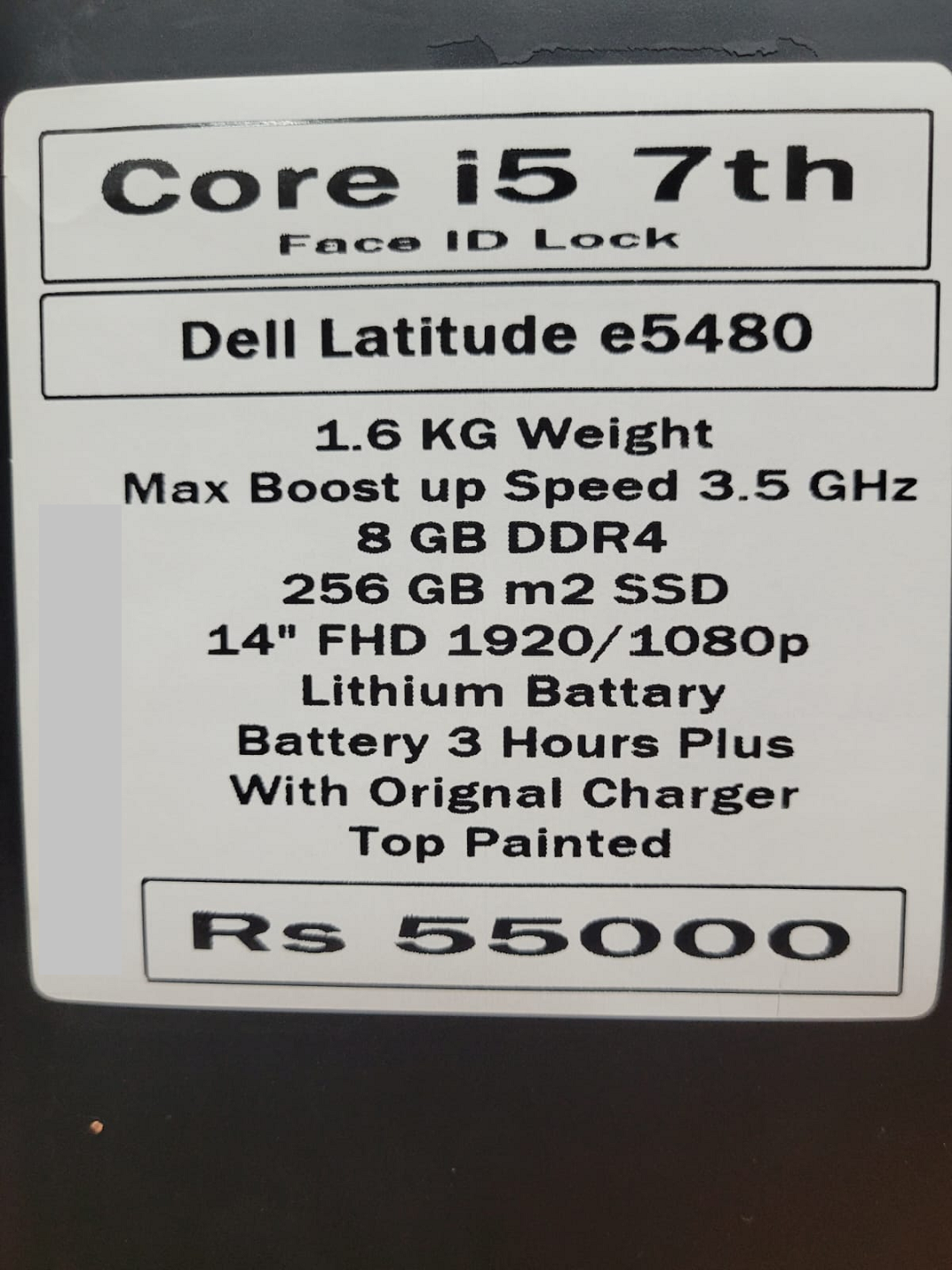 Laptop Dell latitude e5480 core i5 7th Generation price in pakistan