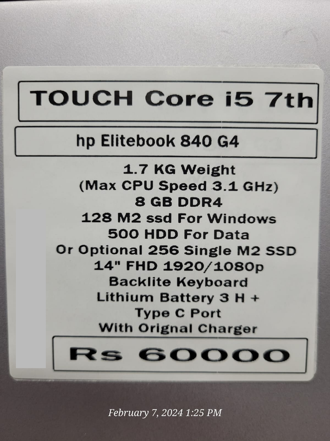 hp elitebook 840 G4 laptop price in paksitan