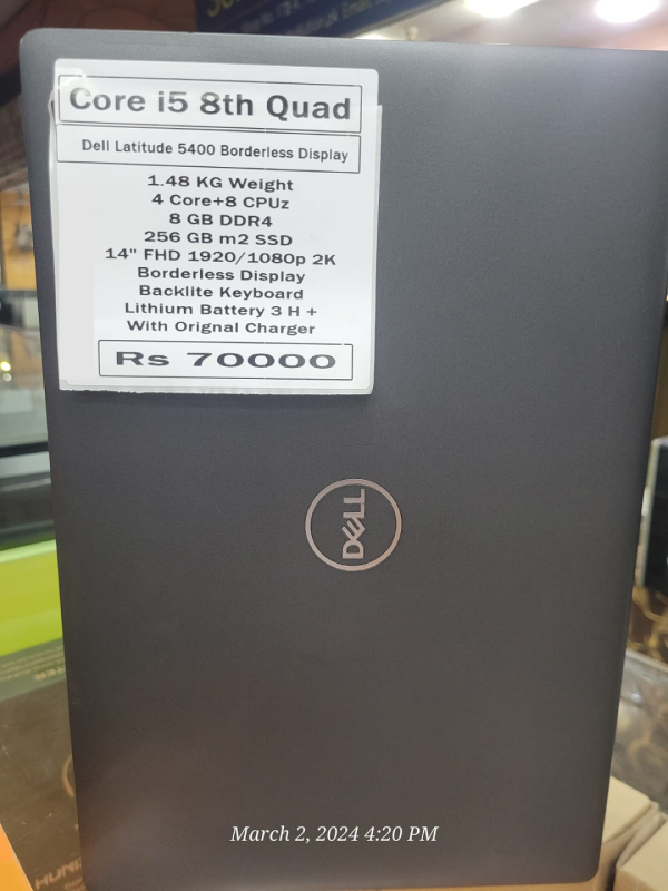 best quality Laptop Dell Latitude e5400 ci5 8th generation price in pakistan