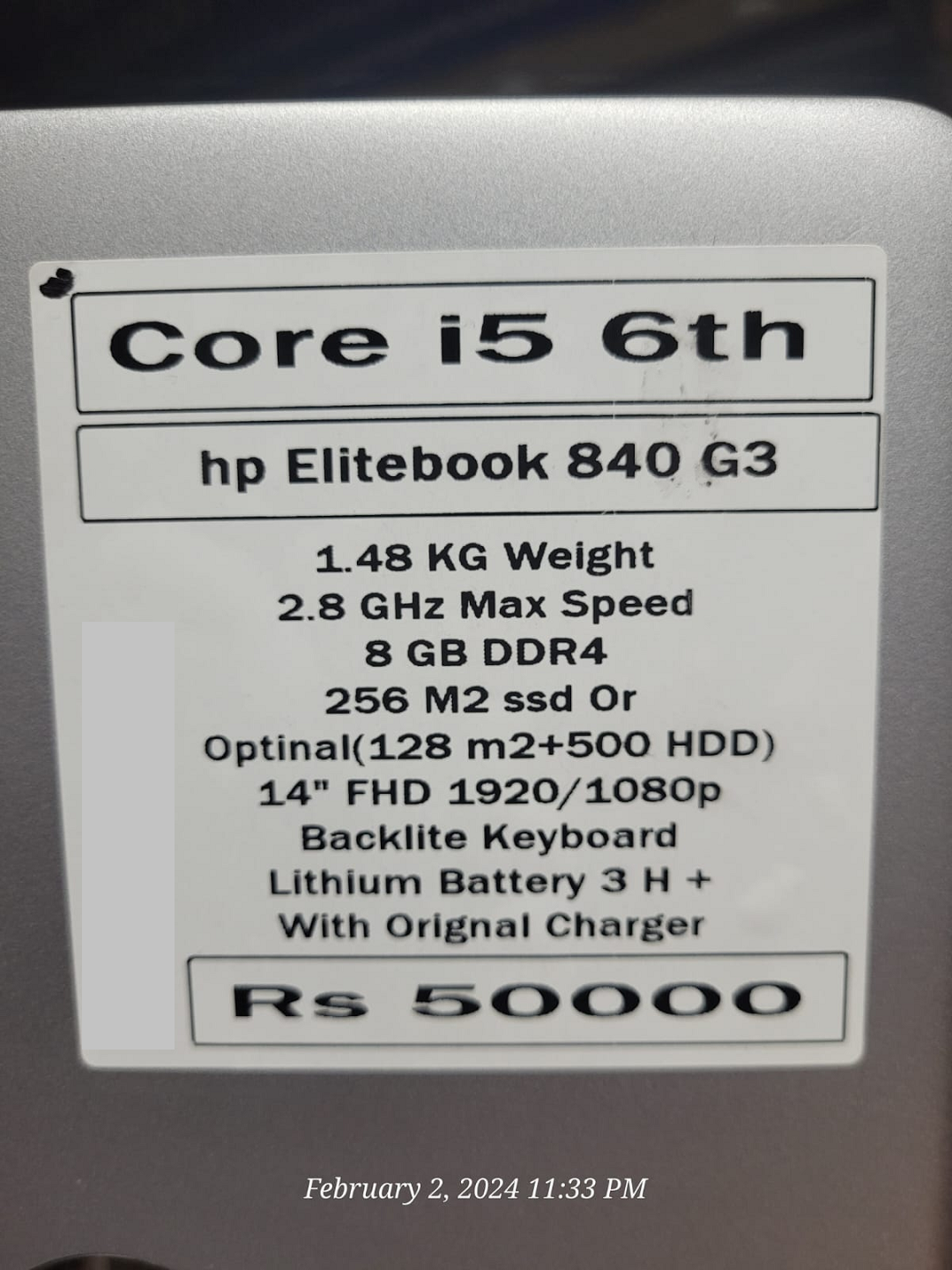 notebook Hp elitebook 840 G3 price in pakistan